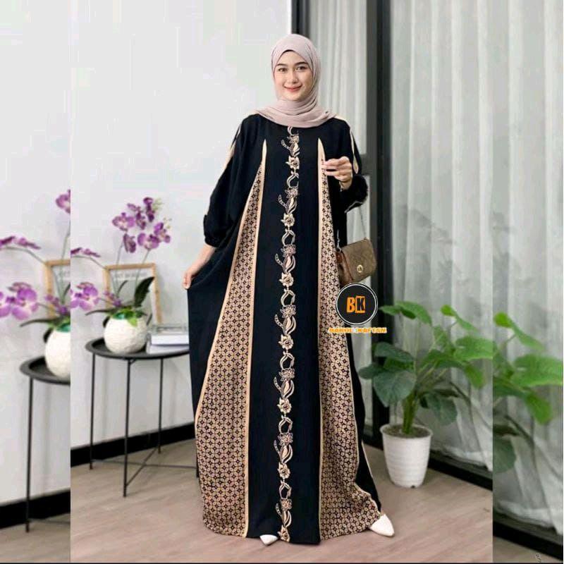 Terbaru Kaftan Rayon Jumbo Premium Gamis Kaftan Lebaran Mewah Baju Muslim Wanita Kaftan Elegan Adem Dan Nyaman 9