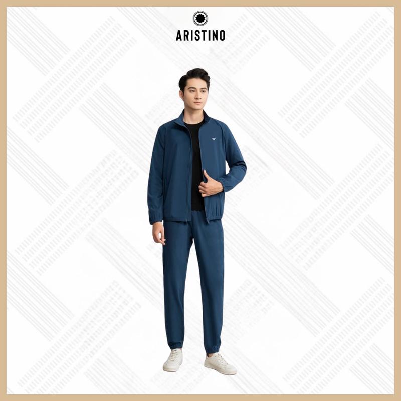 ARISTINO Bộ đồ gió nam thiết kế đơn giản, có túi khóa tiện lợi và chun gấu tay, gấu áo trẻ trung AJS004W2