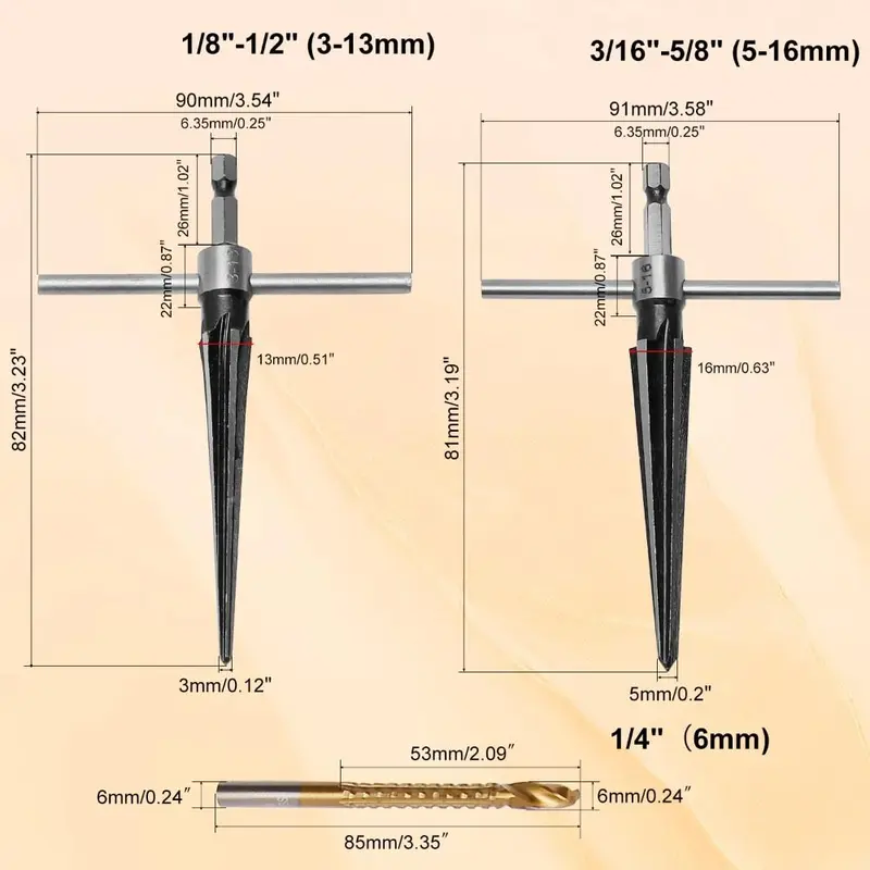 1 Bộ Mũi Khoan Cầm Tay 5-16Mm, Dụng Cụ Thay Thế, Tay Cầm Bạc 3-13Mm, Mũi Khoan Côn HSS, Bộ Mũi Khoan Côn 3