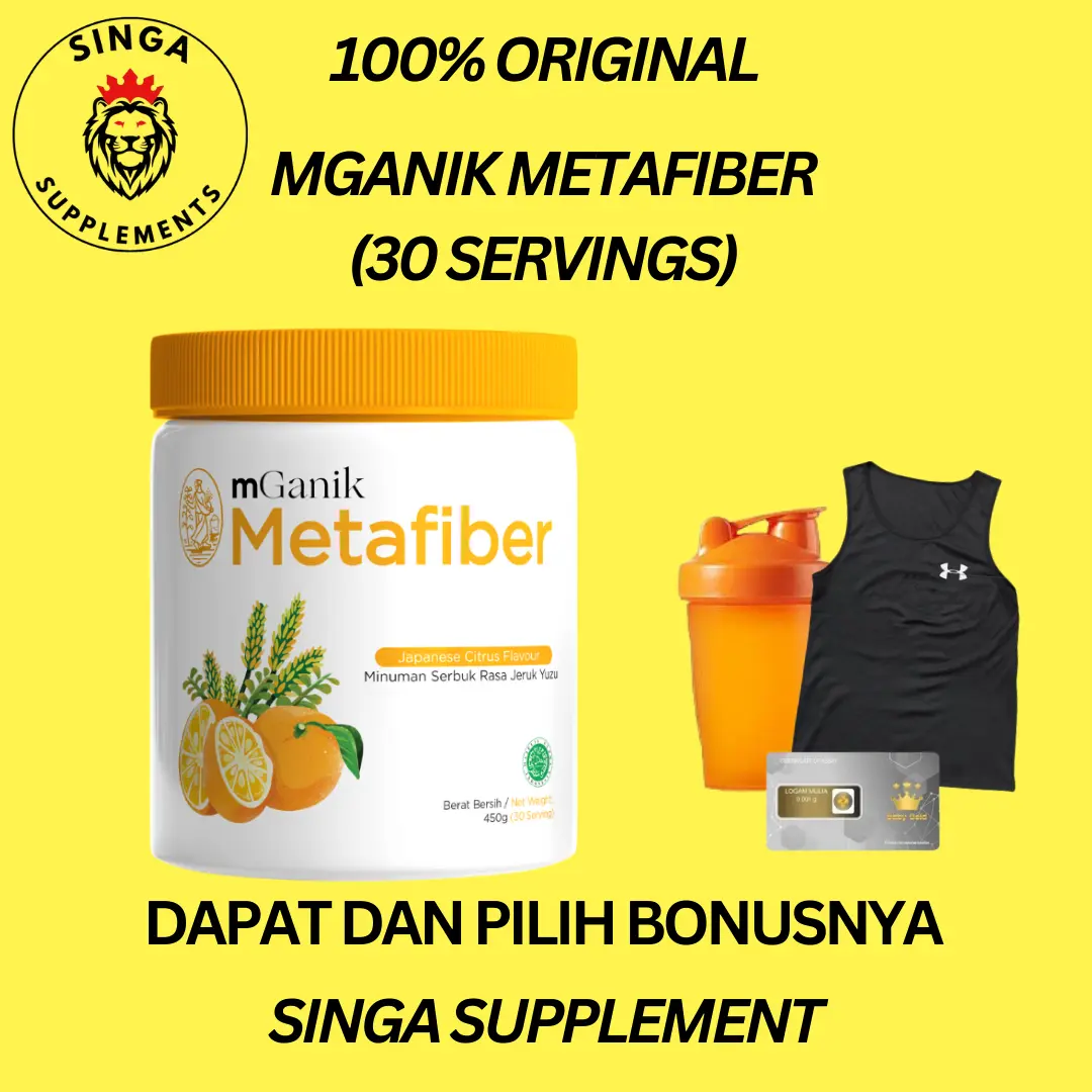 Mganik Metafiber Suplemen Kesehatan TInggi Serat Untuk Diabetes (30 Servings) Rasa Leci dan Jeruk Yuzu Meta fiber Mganic