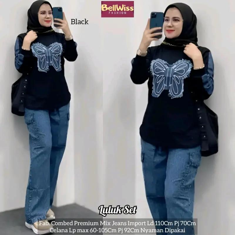 Sopra Set Celana Wanita Terbaru Setelan Celana Jeans Kekinian 5