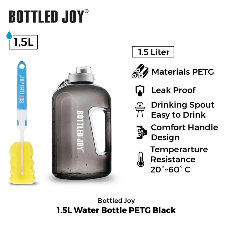 Bottled Joy 1.5 L Water Bottle Botol Minum BPA Free 1
