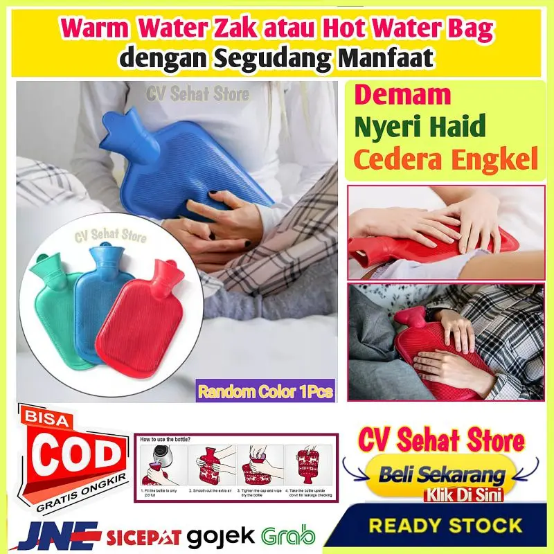 HOT WATER BAG Kantong Kompres Air Panas Hangat WWZ Alat Terapi Nyeri Haid Cedera Otot Kompres Demam Anak Dewasa Pemanas Perut Sakit Pegal Linu Bantal Kompres Dingin Onemed Penghangat Sakit Perut Kembung Alat Kantong isi Air 2 Liter Serbaguna Buli Ice 2