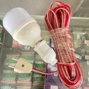 FITTING LAMPU GANTUNG KABEL PANJANG 10 METER E27 + LAMPU