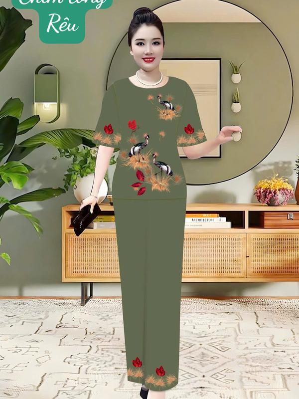  Thudang Bộ Lụa Cho Mẹ Cho Bà Mặc Ở Nhà Du Lịch Đi Chơi Nữ Women Áo Top Sen Voi Hoa Sen Kem Hoa Sen Kem Chất Liệu Lụa Sao Băng Cao Cấp Thiết Kế Tinh Tế Sang Trọng Phù Hợp Mọi Dịp Sử Dụng 