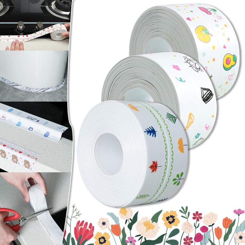 Băng Dính Caulk, Băng Dính Dải Niêm Phong Caulk, Cuộn PVC, Tự Dính, Chống Thấm Nước, Che Phủ Các Viền Của Bồn Tắm Hoặc Bồn Rửa, Thích Hợp Cho Phòng Tắm Và Nhà Bếp 0
