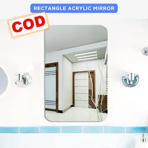 Cermin Akrilik Dinding Kamar Mandi Jernih Tahan Air DIY Bathroom Wall Acrylic Mirror Waterproof