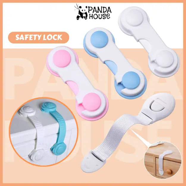 Baby Drawer Lock Children Security Protection for Cabinet Toddler Child Safety Lock Refrigerator Window Kunci Keselamatan White & Blue Products Brown Pink
