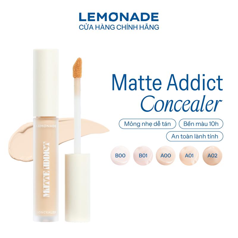 Kem che khuyết điểm kiềm dầu bền màu Lemonade Matte Addict Concealer 3g