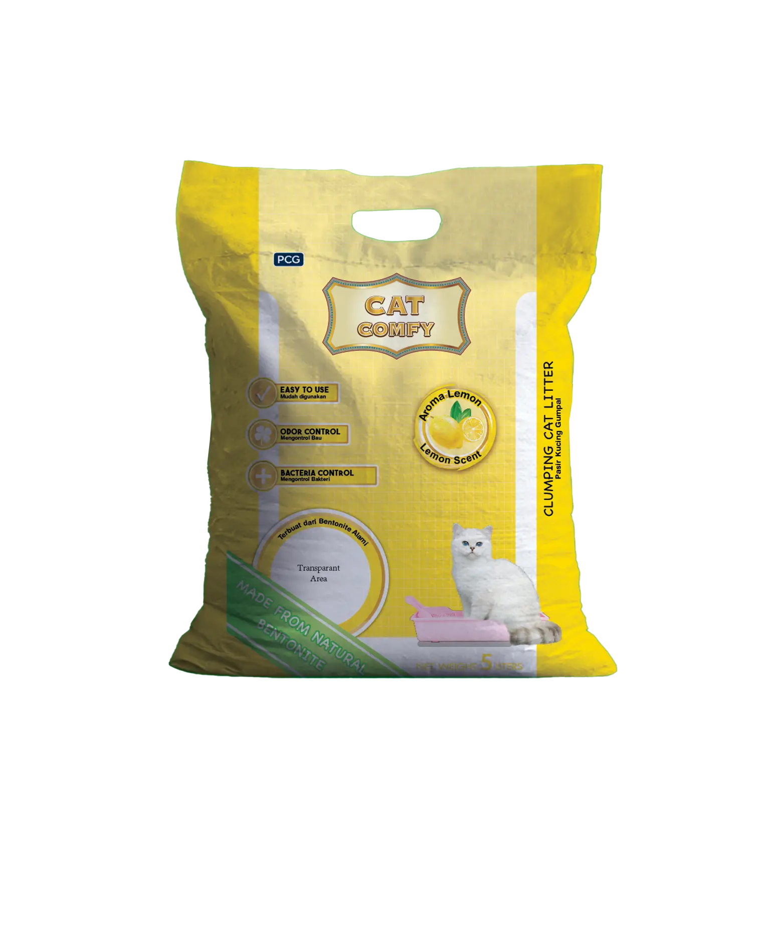 Cat Comfy Pasir Kotoran Kucing Cat Litter 5L - Lemon
