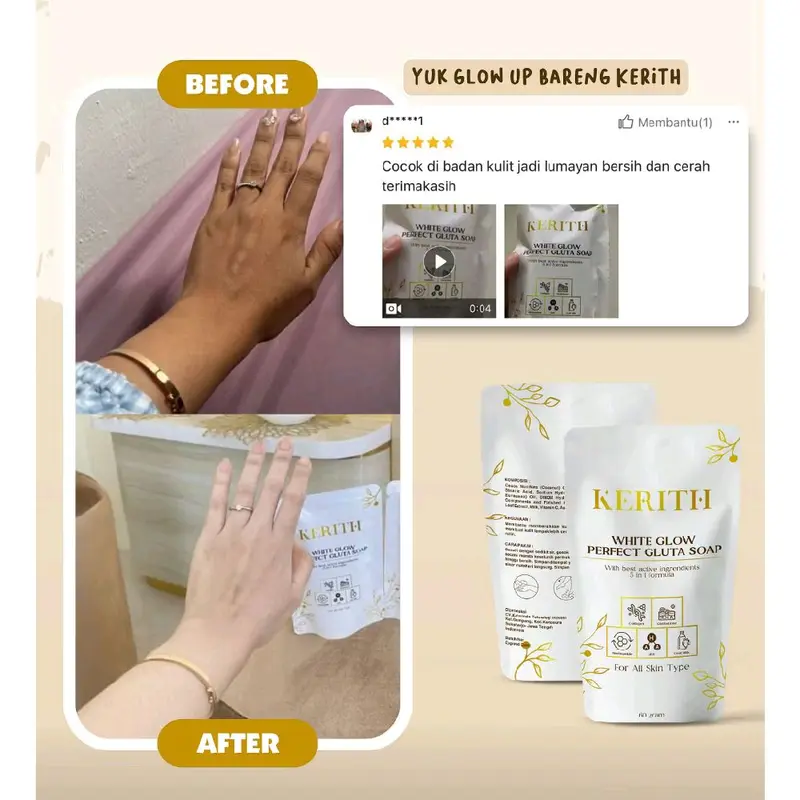 (BPOM) White Glow Perfect Gluta Soap by Kerith 60g 1
