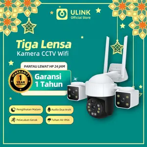 [Tiga lensa] V380 H20 luar ruangan Kamera keamanan luar ruangan nirkabel WiFi tiga lensa kamera IP rumah pelacakan potret otomatis dengan SD CCTV [Garansi]