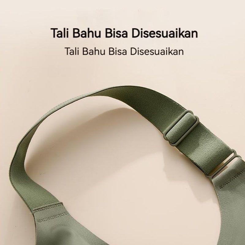 2pcs Bra Bigsize Tali Bra Lebar Bergesper Pakaian Dalam Push Up Bra Wanita Sport Tanpa Kawat Busa Bh F-3XL 06