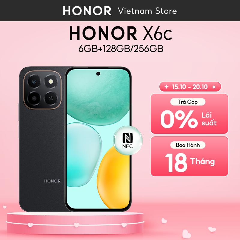 Điện Thoại Di Động Honor X6c 6GB + 128GB/256GB | Pin 5300mAh | NFC | Camera 50MP| Kháng nước IP64 | BH 18 Tháng