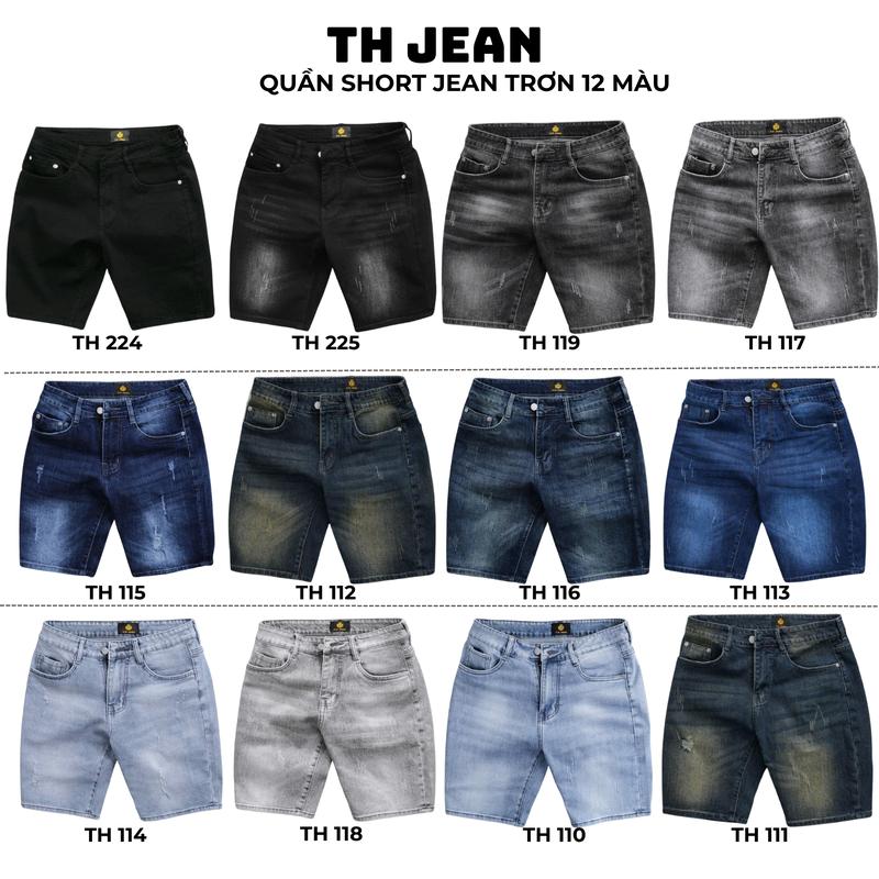 SP: BÁN CHẠY Quần Short Jean Nam Cao Cấp,Phom Ngang Gối,12 Màu Freeship Vải Denim Chất Liệu Mềm Mại Co Giãn Tốt Phong Cách Đơn Giản Thời Trang - TH JEAN