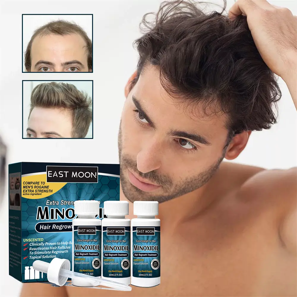 EastMoon Powerful Hair Growth Serum Spray Anti Hair Loss Treatment Serum Oil Repair Nourish Hair Roots Regrowth Hair For Men 60mlx3PCS Hair Care Moisturize Silky Storage Comfort