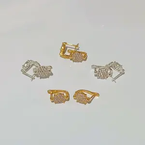 Anting Jepit Bulat Cor Mata Full (Perak 925)