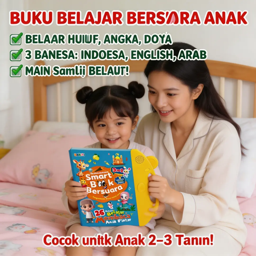 Buku Bersuara Interaktif Mini Portabel Anak Balita 3 Bahasa Materi Lengkap Ringan Mudah Dibawa Pergi Belajar Pengetahuan Dasar Cocok Dimainkan Saat Liburan dan Perjalanan Luar Rumah COD Tersedia