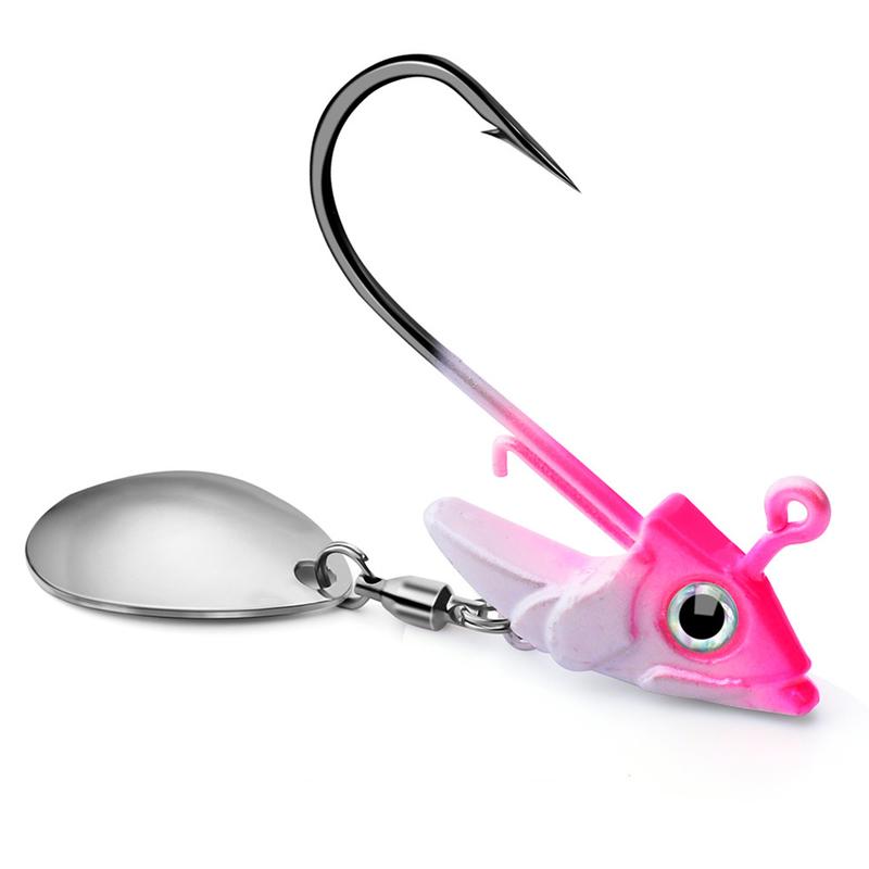 2PCS Luya lead head hook with hook fish head lead head hook soft fish weight anti-bottom hanging fish hook 7g 10g 15g Luya accessories 8