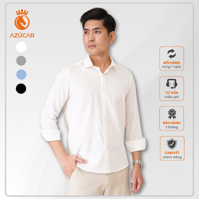 Sơ Mi Đũi Dài Tay AZÚCAR Nam Bản Không Túi Áo Mát Mẻ Lịch Sự Siêu Thoải Mái Chất Liệu Vải Đũi Cao Cấp Mềm Mịn Nhẹ Thoáng Thấm Hút Tốt Áo Menswear Cổ Tròn Shirt Đen Somidep