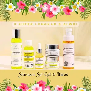 [ECER/SATUAN/PAKET] Bialwbi Skincare Kit | Toner Glowing | Glowing Spray Face Mist | Glowing Booster Serum | Glow In Day Cream | Glow In Night Cream with Niacinamide Extract Lemon Mencerahkan Wajah Salicylic Acid Alpha Arbutin Tranexamic Acid BPOM