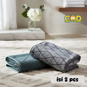 KUP - 2 PCS HANDUK MICROFIBER POLOS HANDUK DEWASA MOTIF ELEGANT COCOK UNTUK KADO DAN DIPAKAI SEHARI - HARI