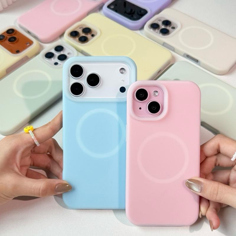 [i17] พร้อมส่ง E4S208 Jelly Caseเคสซิลิโคนชาร์จไร้สาย เคสแม่เหล็กขอบกล้องยกสูง เคสไอโฟน สำหรับ iPhon