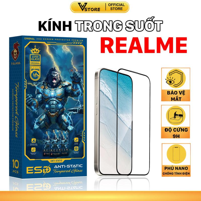  Kính cường lực cho realme p1 q q2 q3 q5 q5i q2i q3i q3s pro speed kingkong phủ nano | miếng dán bảo vệ màn hình Vstore 
