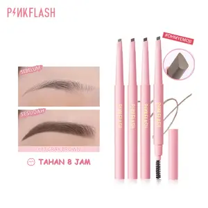 PINKFLASH Pensil Alis Waterproof Anti Air Tahan Lama Eyebrow pencil Durable Soft Eyebrow Pencil Black Brown Lasting | Gudkos