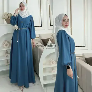 Shalwa gamis model terbaru kekinian bahan cringkel airflow by dereza style Muslim Crinkle