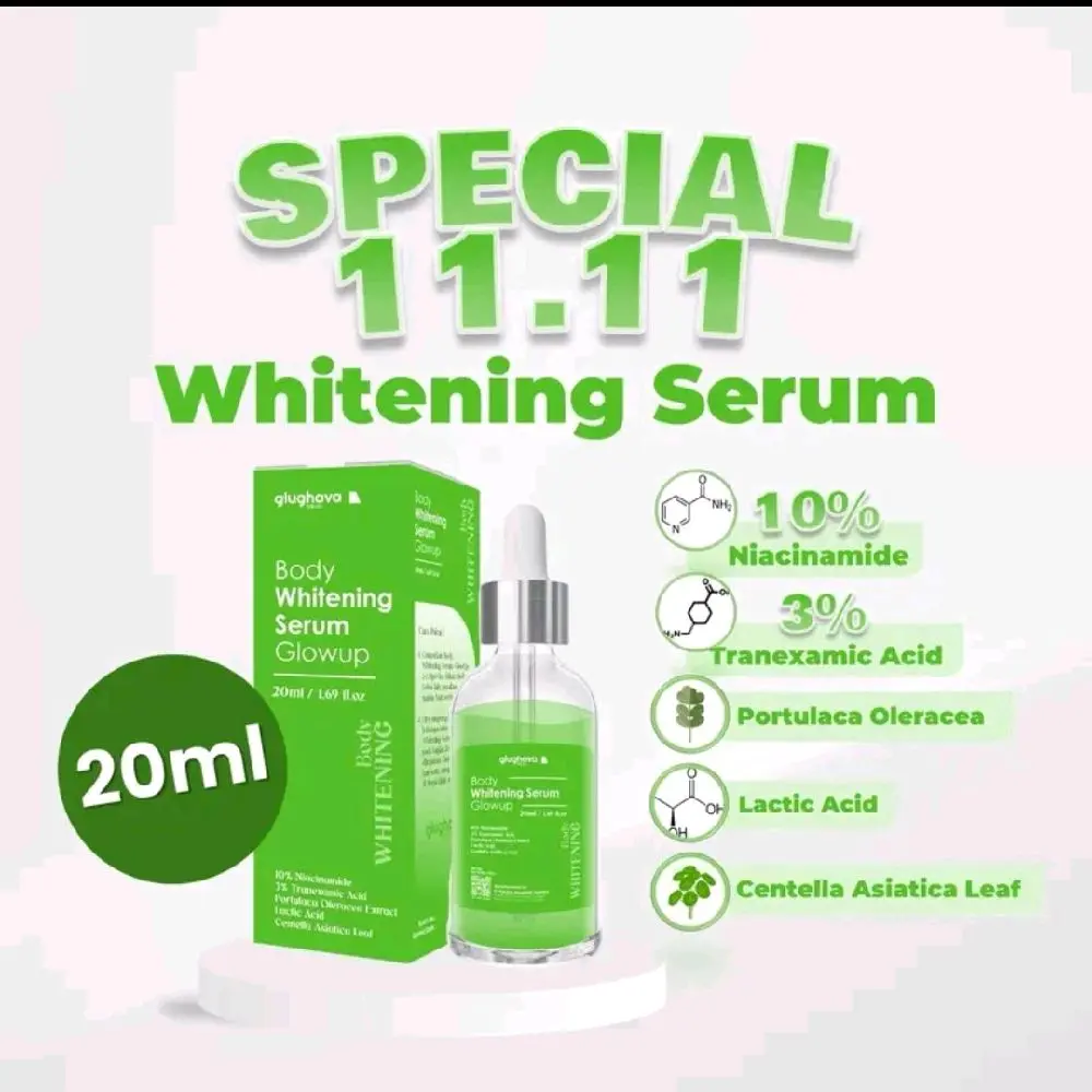 GLUGHAVA WHITENING BODY SERUM GLOWUP 20ML | MENCERAHKAN BADAN | PERAWATAN TUBUH