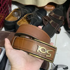 Gesper kulit pria coklat kulas