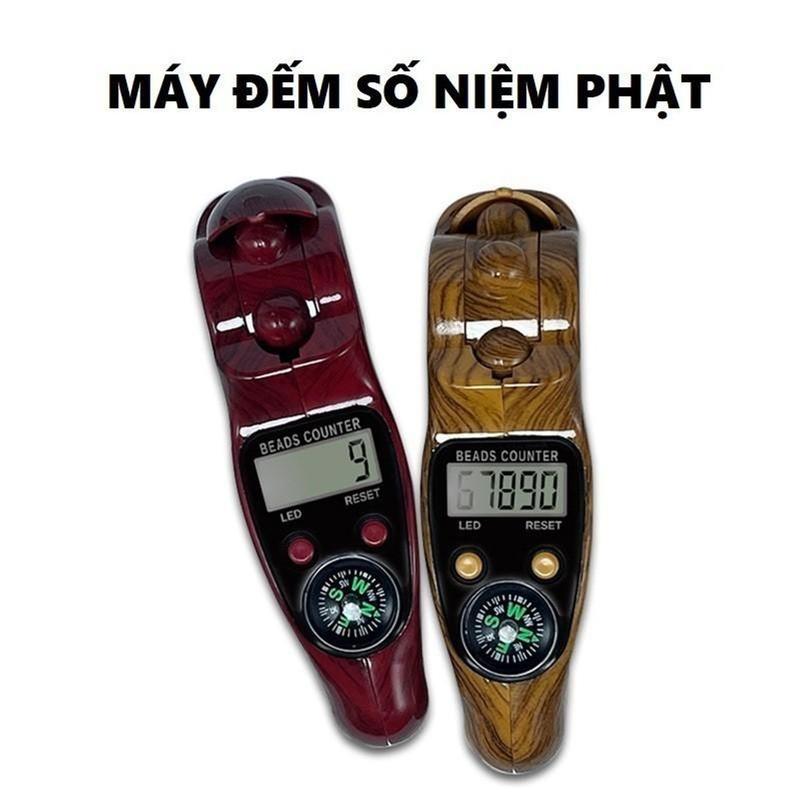 Máy đếm số niệm phật nhựa ABS vân gỗ 2 màu