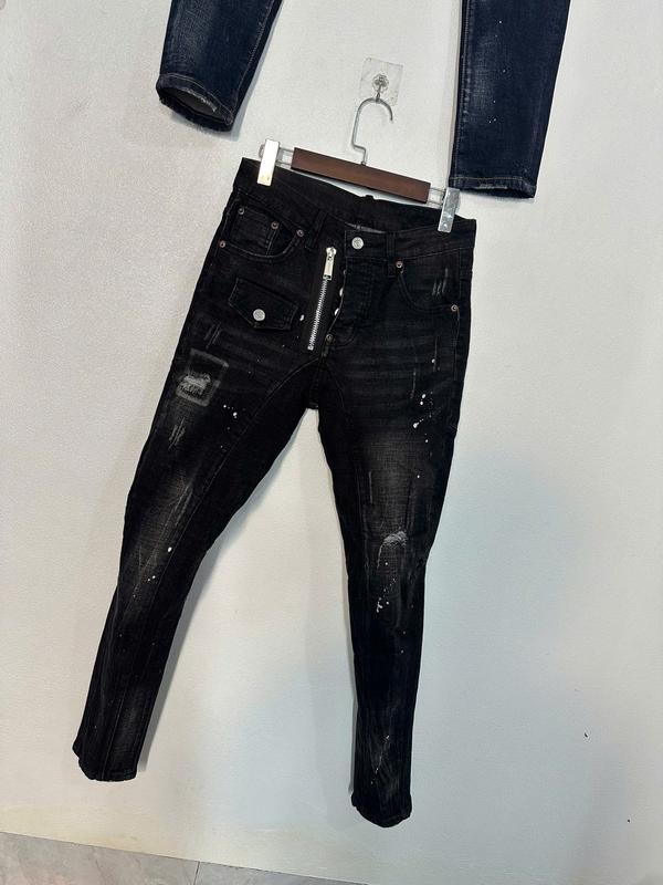 QUẦN jean nam đen bạc nắp túi khoá lệch 510