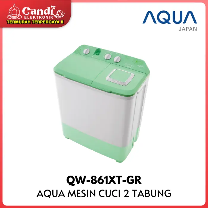 AQUA MESIN CUCI QW-861XT-GR TWIN TUB 8 KG 2 TABUNG QW861XTGR QW 861XT GR 2
