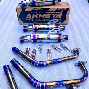 Knalpot FULL BLUEMON Salemba Ceklis Original AKHSYA RACING MUFLER Inlet 38mm untuk AEROX PCX VARIO BEAT N-MAX MIO SCOOPY GENIO LEXI DLL