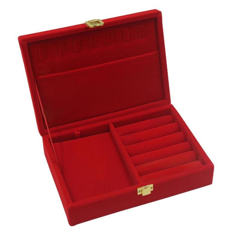 Soft Velvet Red Jewelry Box Case with Lid Rings Bangle Storage - TikTok ...