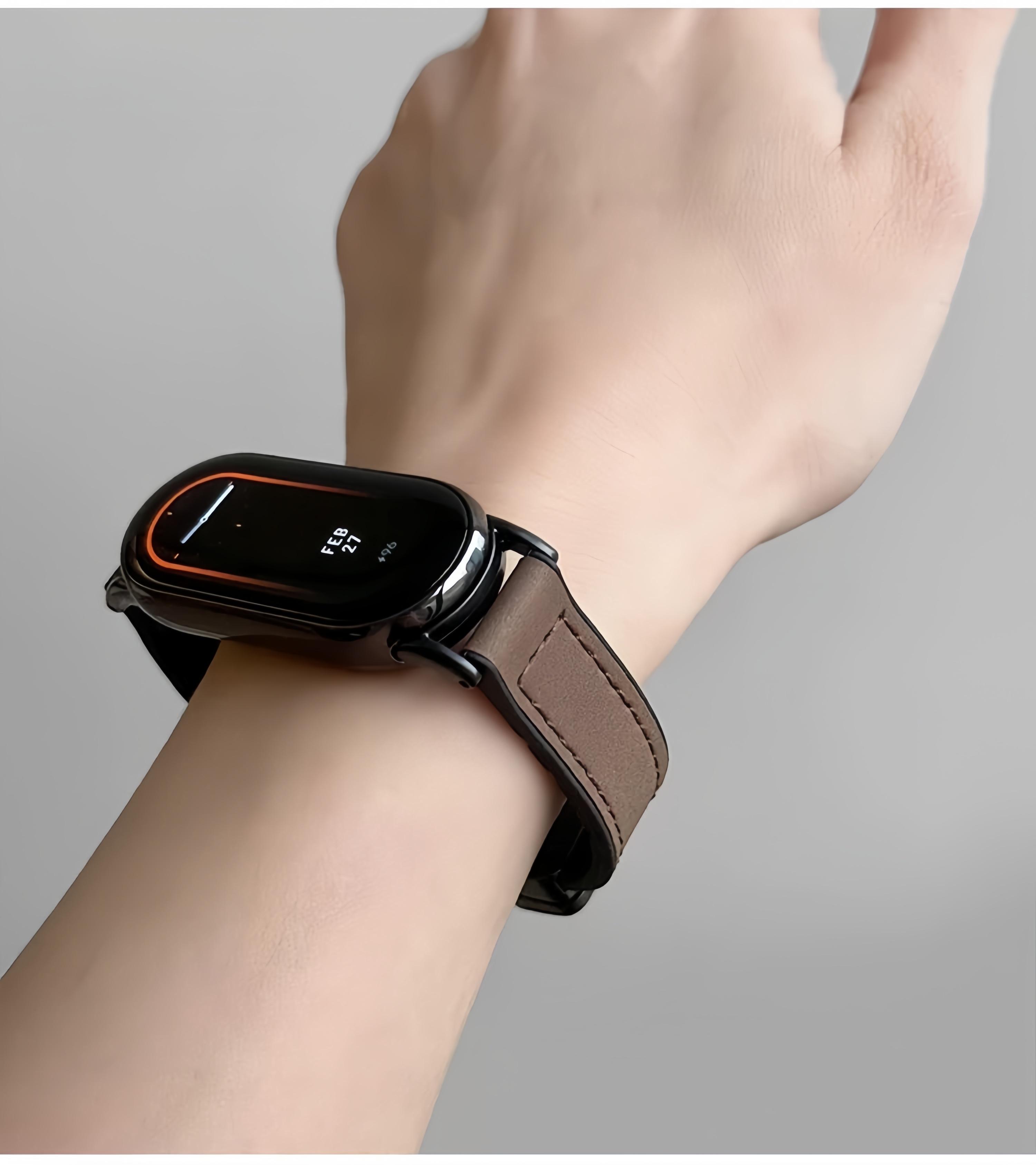 （Tidak termasuk jam）Strap untuk For Xiaomi Smart Band 8/9/10 for Miband 10/9/8 Tali Jam Tangan Kulit dengan Magnet, Anti Air, Fashionable, Berbagai Warna, Cocok untuk Olahraga dan Bisnis