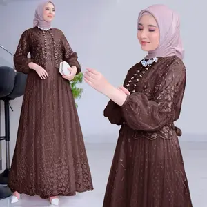 MAXI RAFIKA (M-XXXL) GAMIS BRUKAT GAMIS MUSLIM GAMIS PESTA KONDANGAN GAMIS LEBARAN DRESS MUSLIM