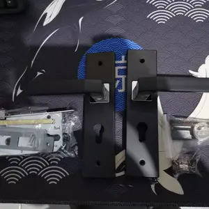 Gagang Kunci Pintu/Kunci Pintu Rumah Hitam 20cm AIGO/Pegangan Pintu 1 Set Model Kekinian Handle Lock Door Hitam Doff Premium Bedroom Living Room