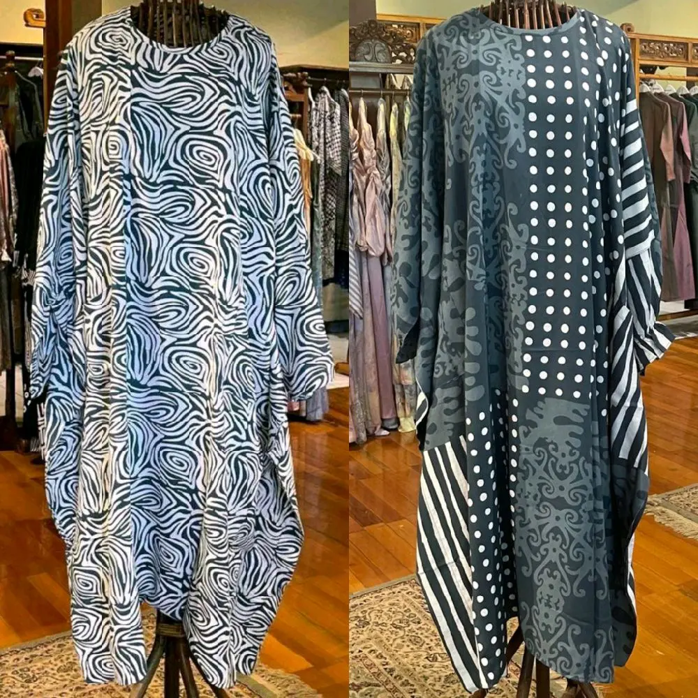 Triana Kaftan Rayon by Dian Pelangi ORIGINAL Busana Homey Muslim Daily Baju Maxi Dress Gamis Abaya Gaun Outfit Daster Rayon Busui Casual Formal Wanita Hijaber Cantik Anggun Modis Modern Simple Elegan Mewah Model Arab Batwing Jumbo Terbaru Motif Cap