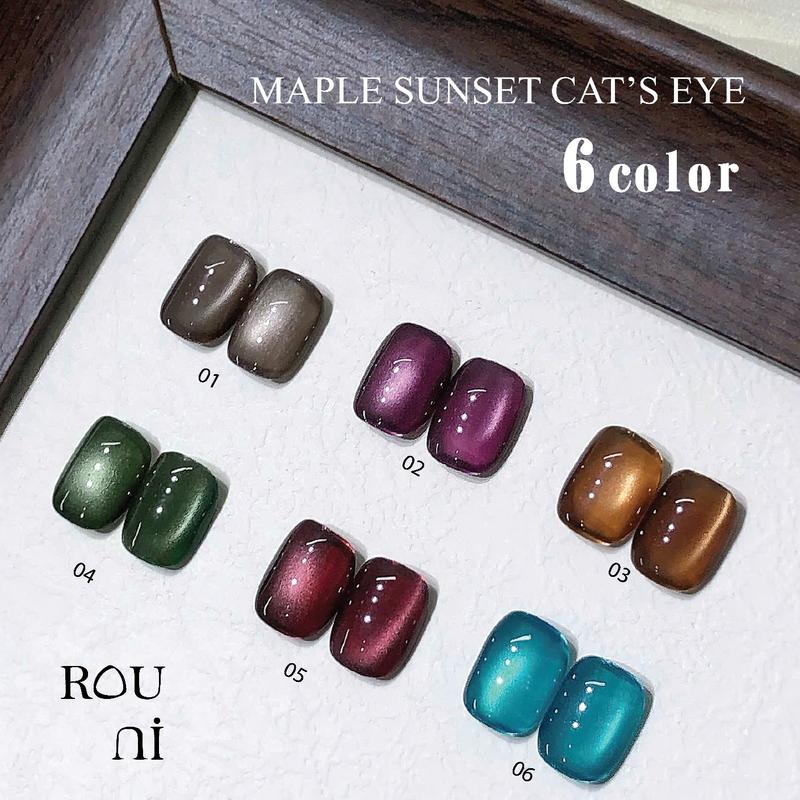 ROUni Sơn gel mắt mèo hạt thủy tinh 6 màu mùa thu đông tone xanh chuyên dụng cho tiệm nail