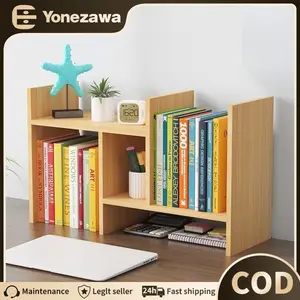 YONEZAWA COD Rak Buku Meja Bookshelf Portable Book Rack Minimalis Serbaguna Kayu Rak Meja Atas Meja Rak Lapis Multi Rak Penyimpanan Anak Mainan