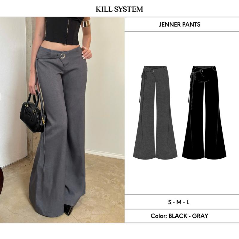 Quần ống loe dài cạp trễ tôn dáng JENNER - KILL SYSTEM