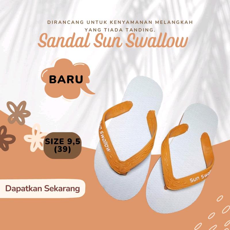 ECERAN SATUAN DAN GROSIR 1/2LUSIN!!!Sun Swallow Classic Warna SERI 9-10,5(38-41) Sandal Jepit Karet putih fleksibel sexy 5