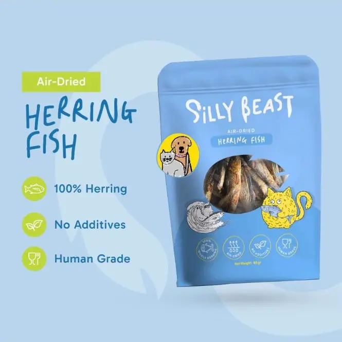 SILLY BEAST Herring Fish - 100% Herring Utuh Air-Dried (85g) - Snack Premium Anjing & Kucing (was SKYLAR TREATS)