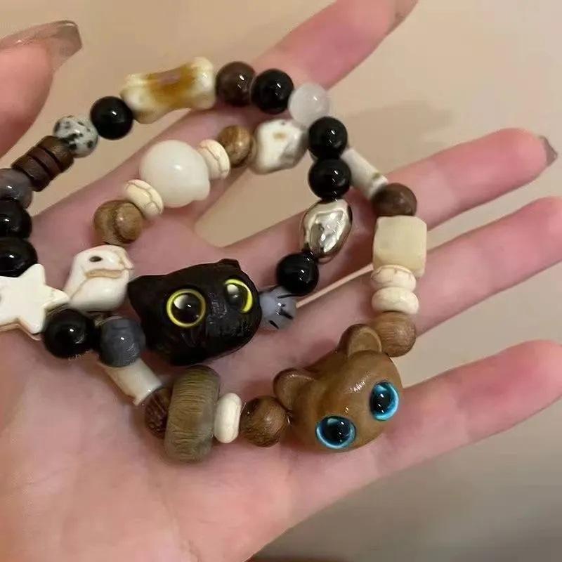 Ngôi sao meow, Ngọt Ngào và NgầuVòng Tay Đính Cườm Hình Mèo, Thiết Kế Độc Đáo Hợp Xu hướng Phong Cách Instagram, Giá Cả Phải Chăng, Sang Trọng Và Cổ Điển, Dễ Thương, Thích Hợp Cho Các Cặp Đôi Và Bạn Gái 0