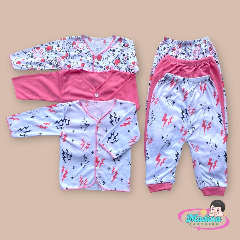 Product Introduction of Paket 6 pcs baju celana bayi lengan panjang newborn Katun laki laki perempuan / Parsel Bunda 3