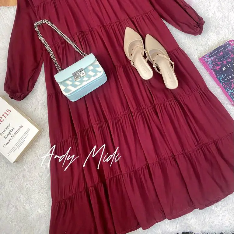 Audy long  tunik polos rayon twil busui friendly by yayuku tunik susun mayung Cantik 5