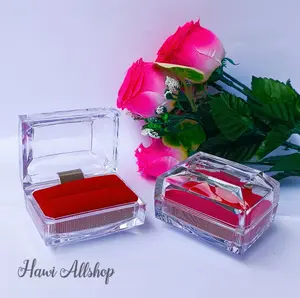 Kotak Cincin Tunangan Nikah Lamaran Kristal Premium Muat 2cincin